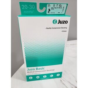 Juzo Basic 4411ag 20-30 Size III Thigh-High Open Toe Compression Stocking Beige